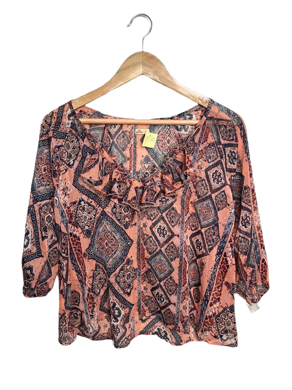 Hollister Patterned Boho Ruffle Top