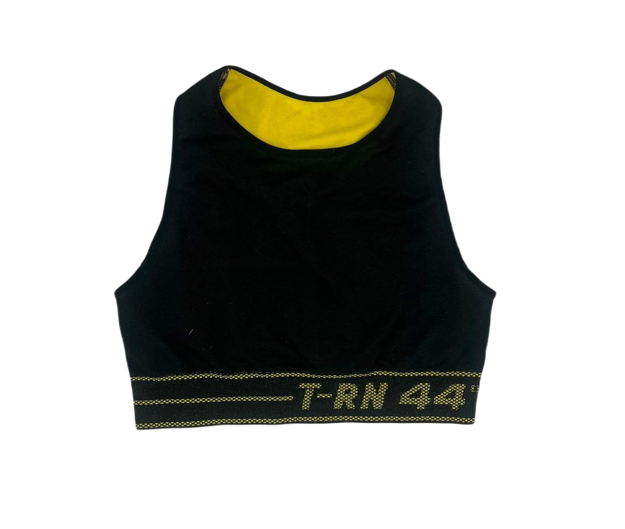 Black And Yellow Activewear Top