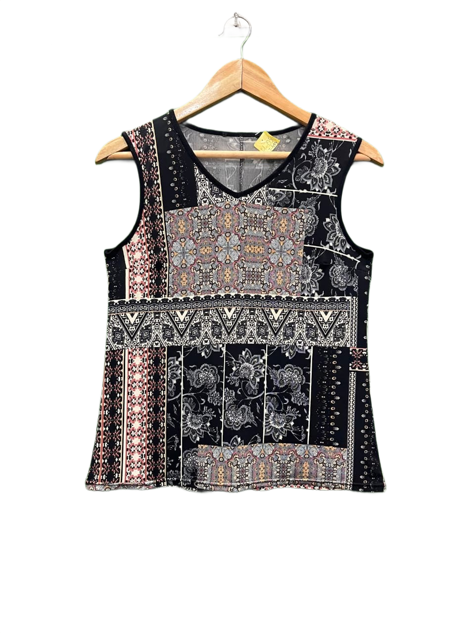 Ethnic Print V-Neck Tank Top