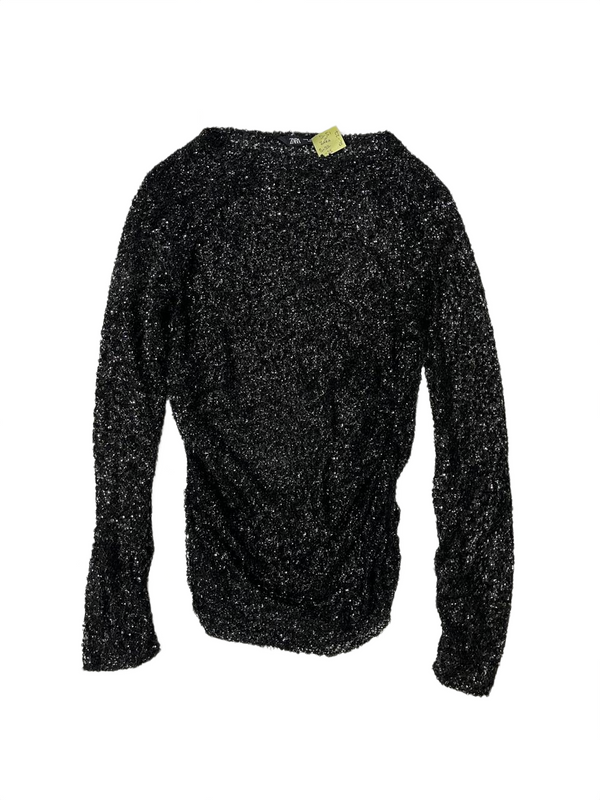 Zara Black Sparkle Knit Top
