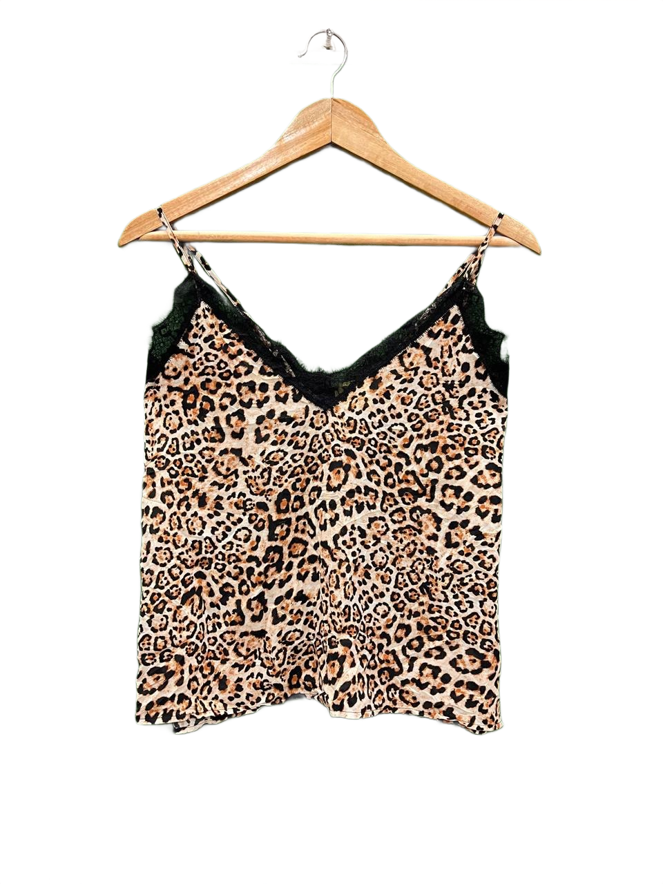 Leopard Print Lace Trim Cami Top