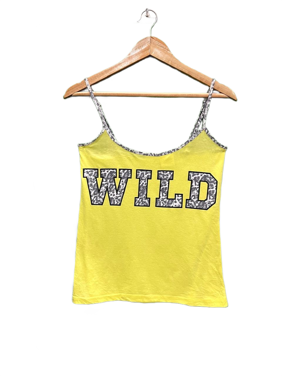 Yellow WILD Leopard Strap Cami