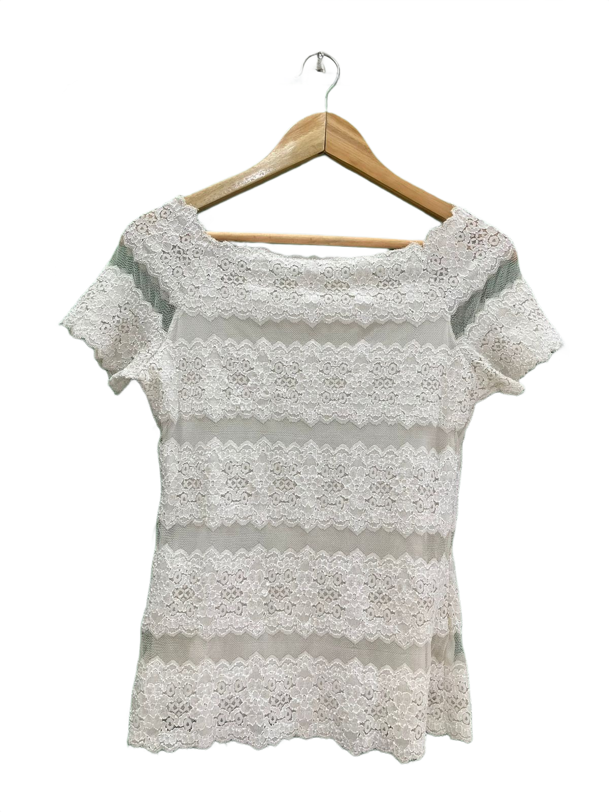 Classic Boat Neck Lace Top