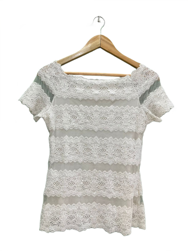 Classic Boat Neck Lace Top