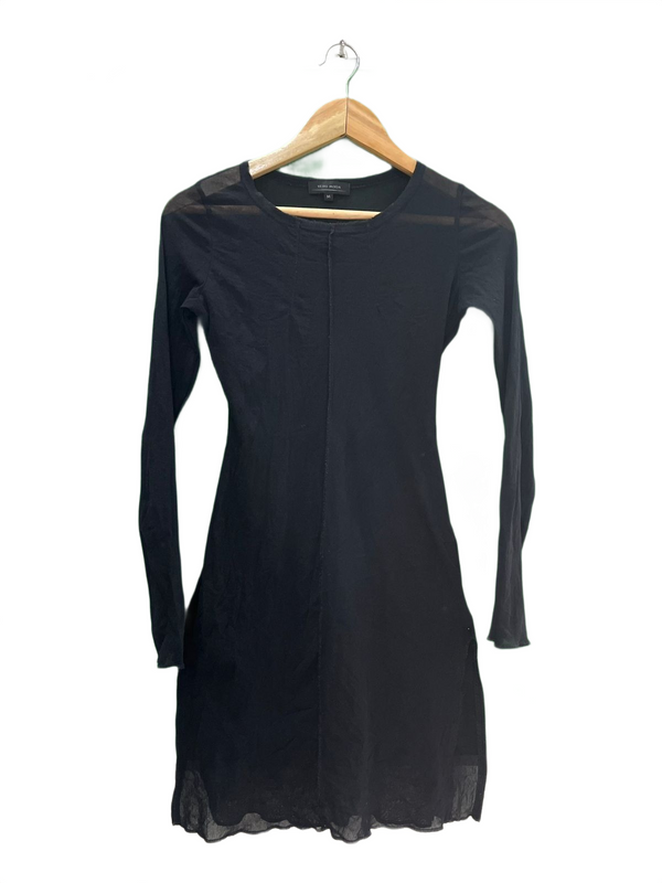 Versatile Black Mesh Long Sleeve Top