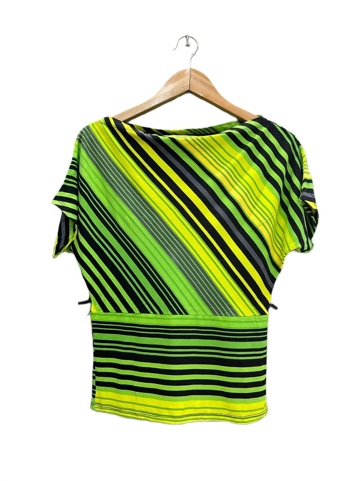 Vibrant Striped Boat Neck Top