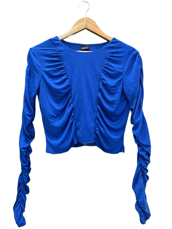 Royal Blue Ruched Detail Crop Top