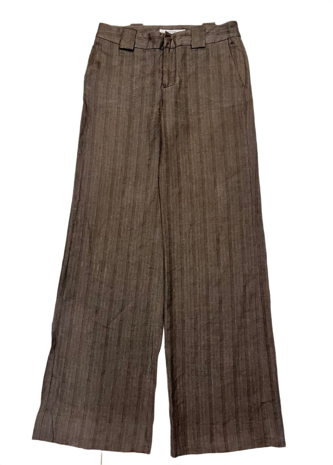 Zara Brown Striped Palazzo Pants
