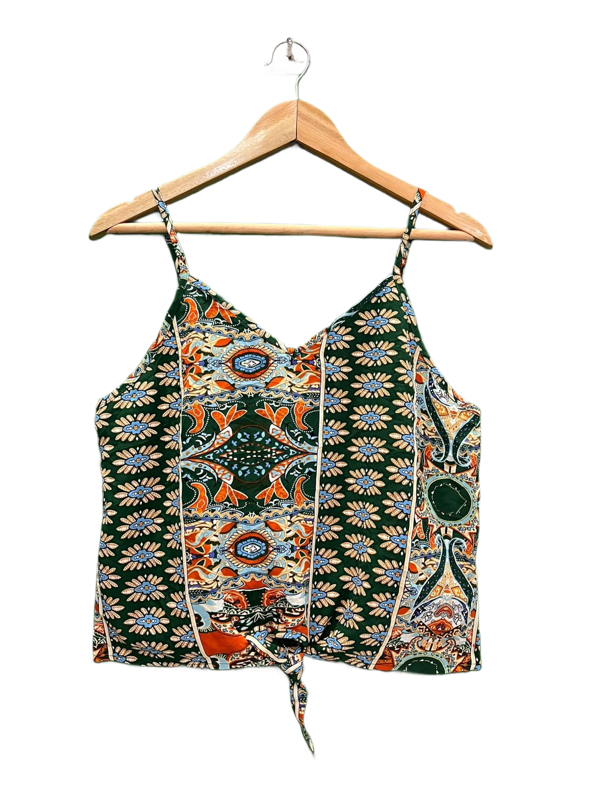 Shein Printed Tie-Front Camisole Top