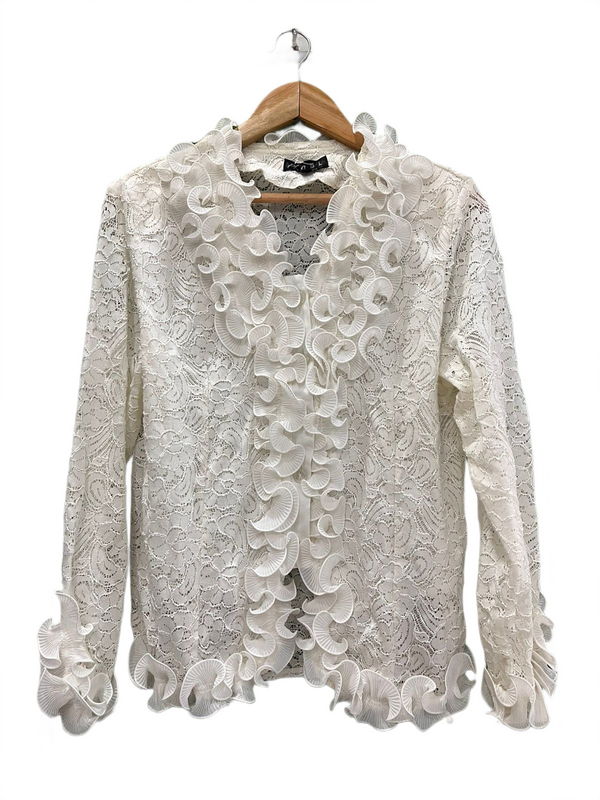 Victorian Style White Lace Ruffle Top
