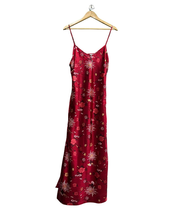 Midnight Bloom Red Maxi Dress