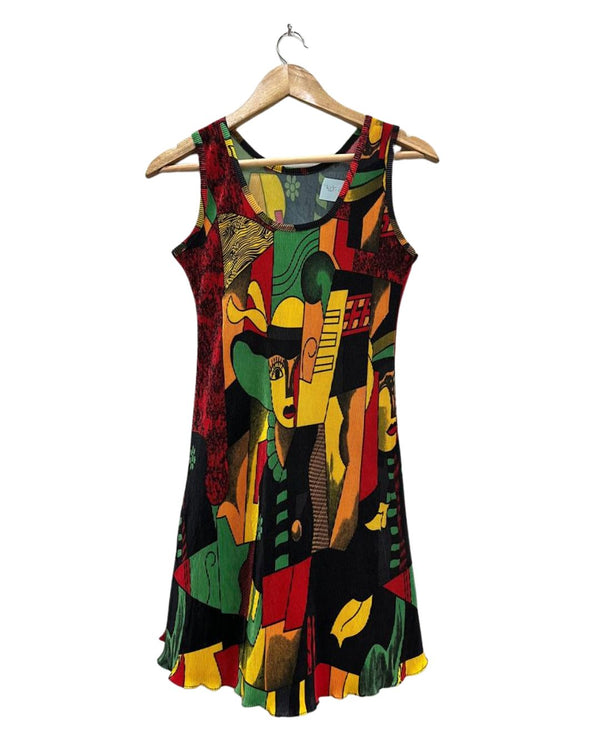 Canvas Abstract Print Dress