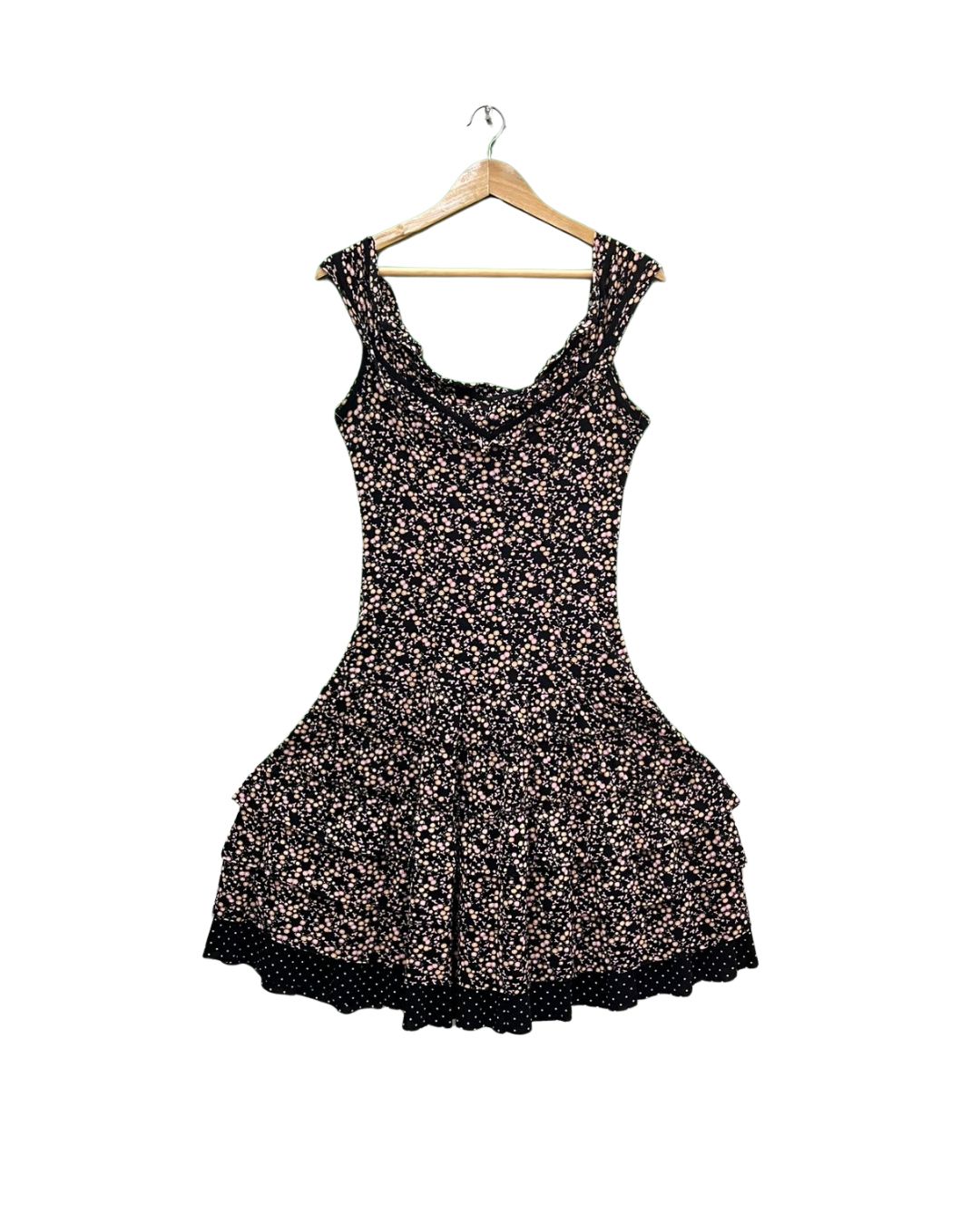 POLKA DOT HEM PRINTED DRESS