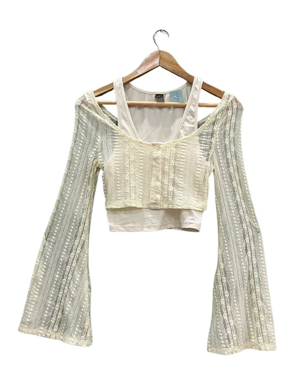 SHEIN BELL SLEEVES CROP TOP