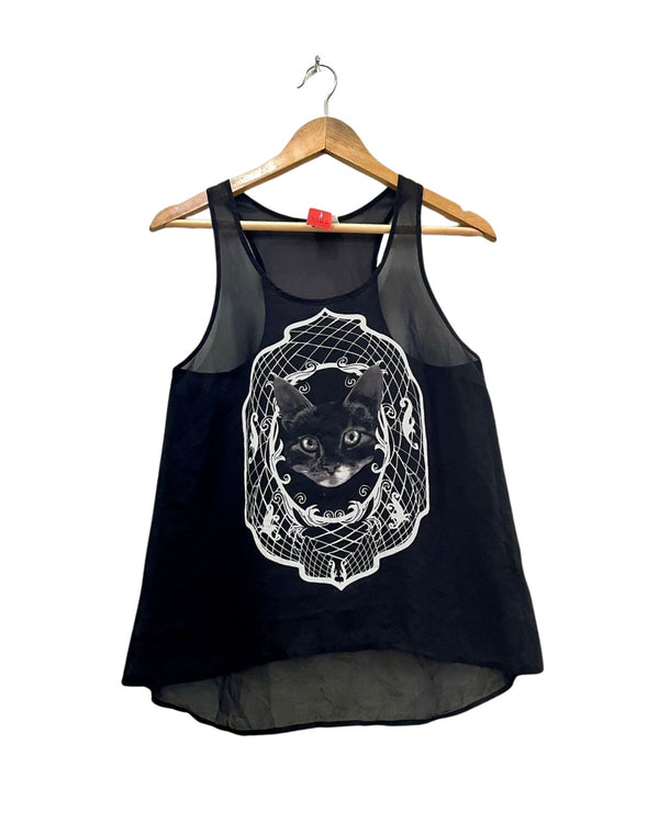 H&M BLACK CAT TOP