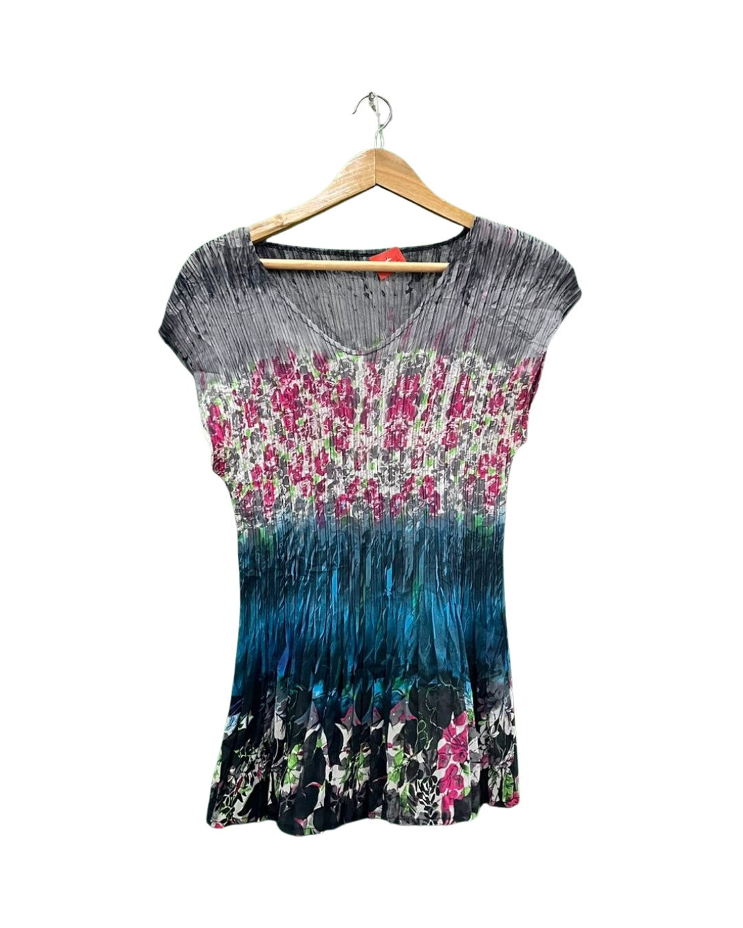 PLEATED FLORAL TOP