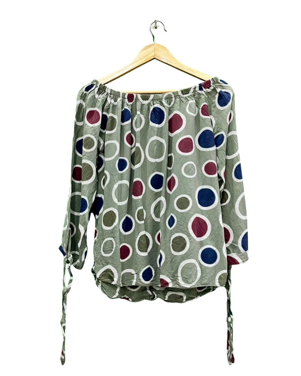 OFF SHOULDER PRINTED TOP