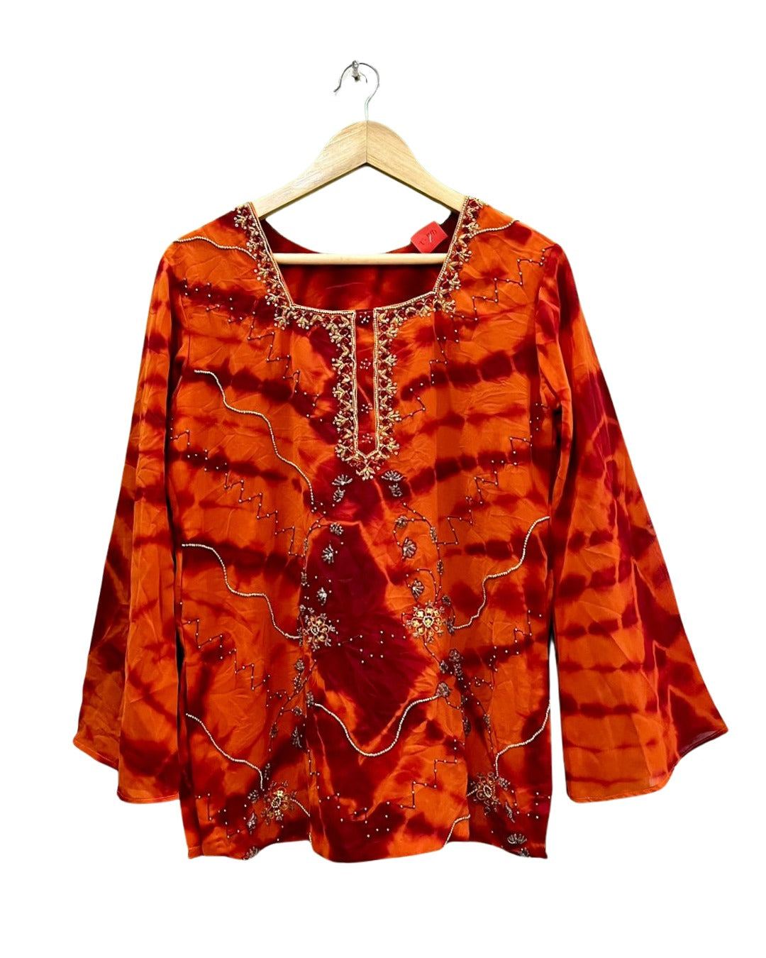 BEADED ORANGE TOP