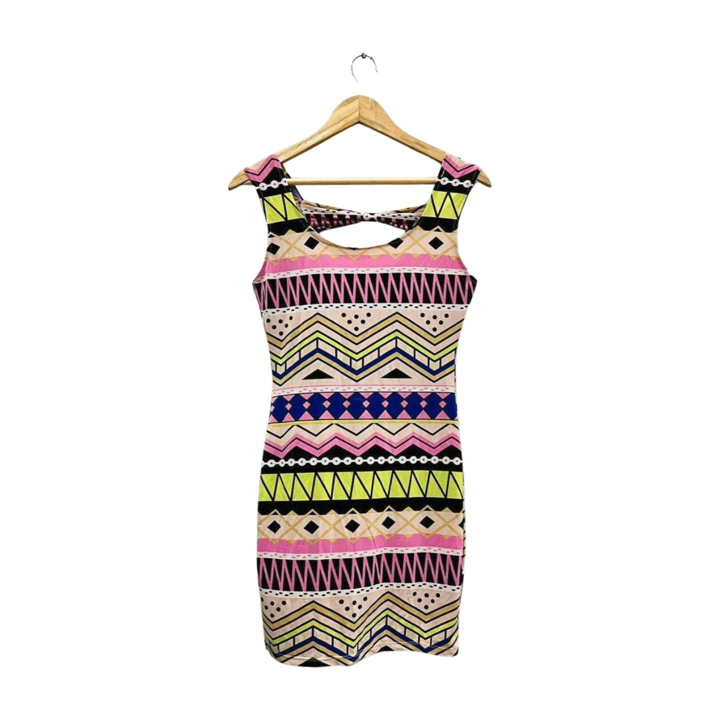 Colorful Aztec Print Sleeveless Mini Dress