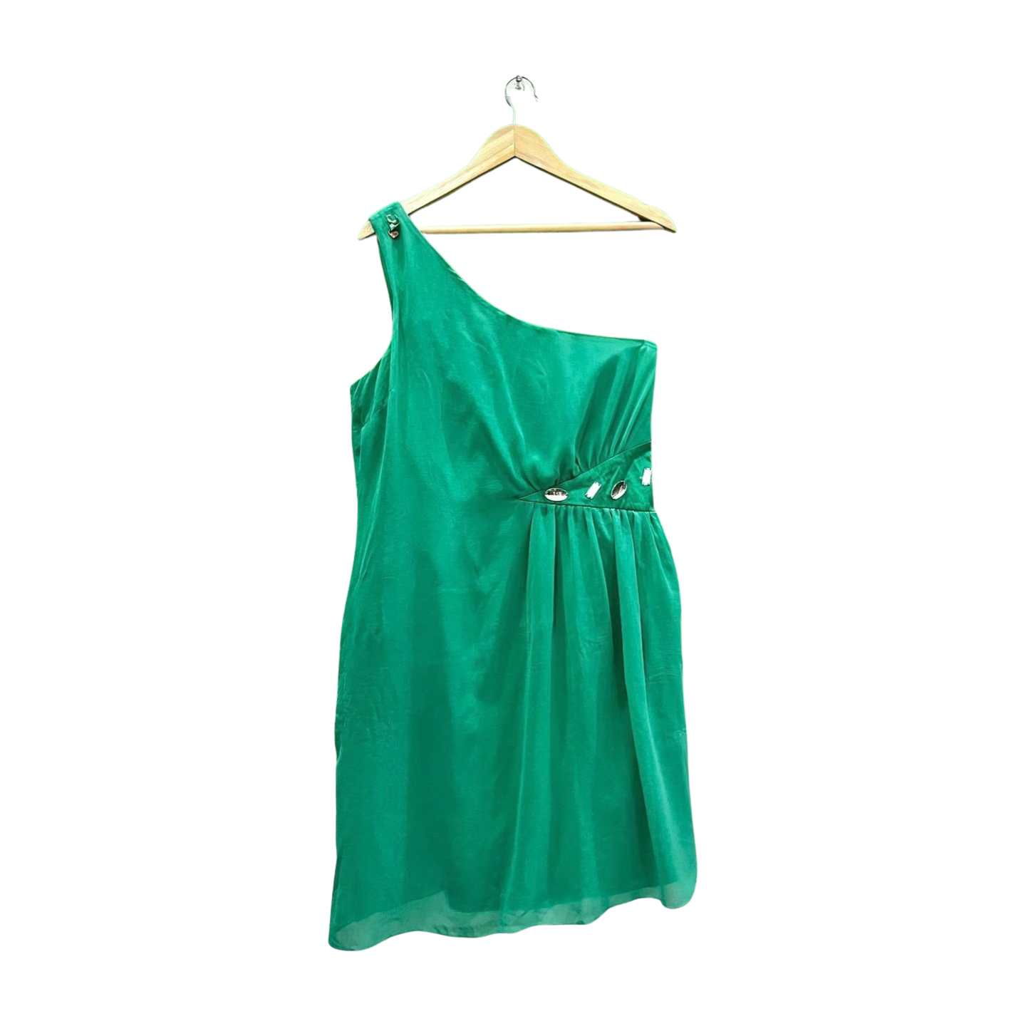 Emerald Green One-Shoulder Mini Dress