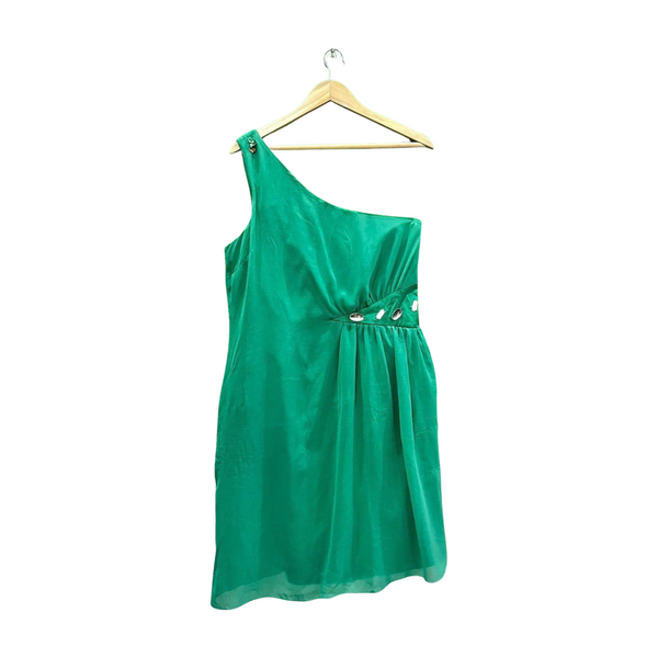 Emerald Green One-Shoulder Mini Dress
