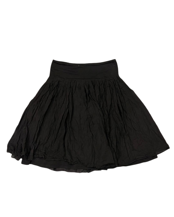 Flowy Black Pleated A-Line Skirt