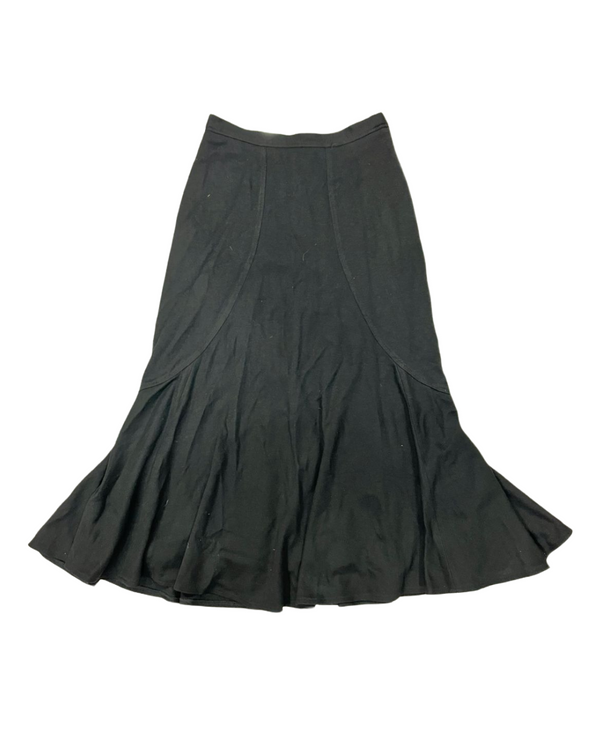 Black Paneled Flared Skirt