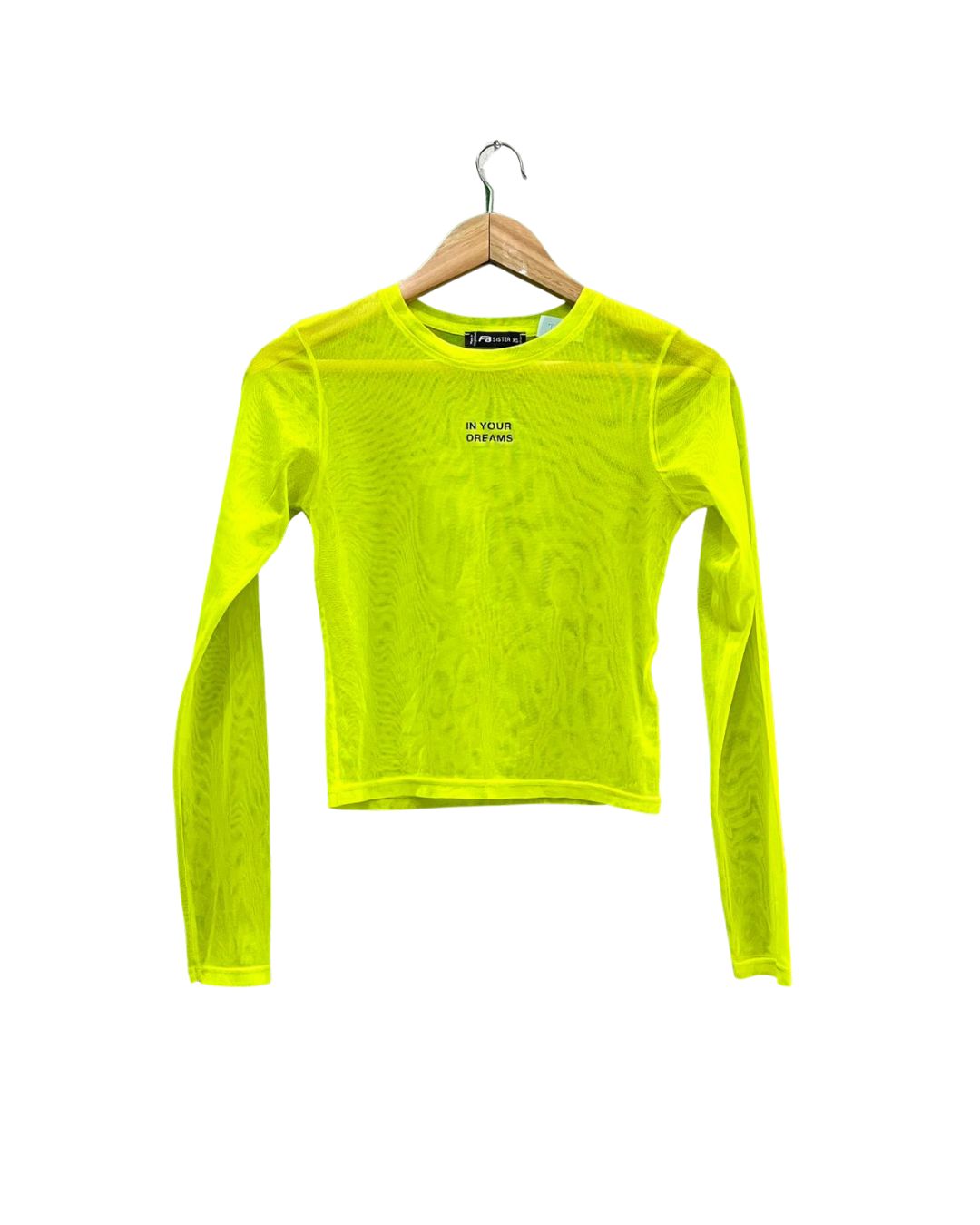 Neon Yellow Mesh Long Sleeve Top